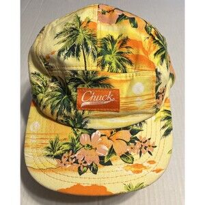 Chuck Originals 5 Panel Hipster Floral Beach Cap Hat Adjustable Back GUC Hawaii